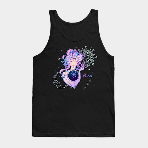 Pisces Astrology Horoscope Zodiac Birth Sign Gift for Women Tank Top by xena